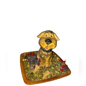 Vintage dog with biscuits figurine